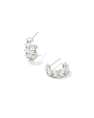 Kendra Scott Jewelry - Earrings Silver Cailin White Crystal Huggie Earrings Gold or Silver