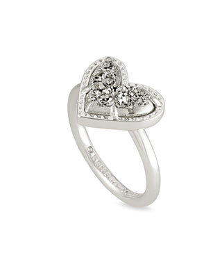 Kendra Scott Jewelry - Rings Ari Heart Band Ring - Platinum Drusy