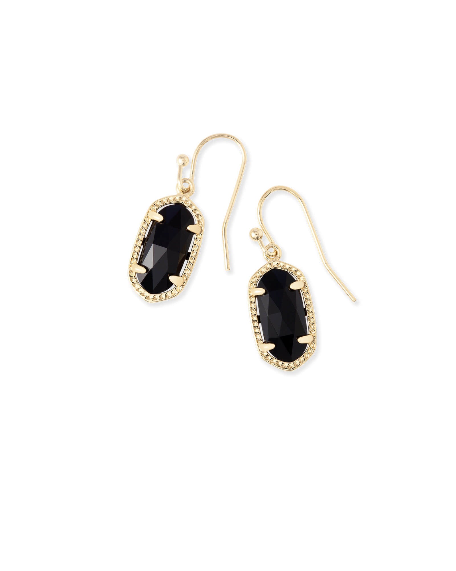 Lee Drop Earrings Black Silver or Gold