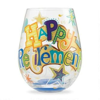 Lolita Glasses Home - Drinkware Lolita Stemless Wine Glass Happy Retirement Stemless