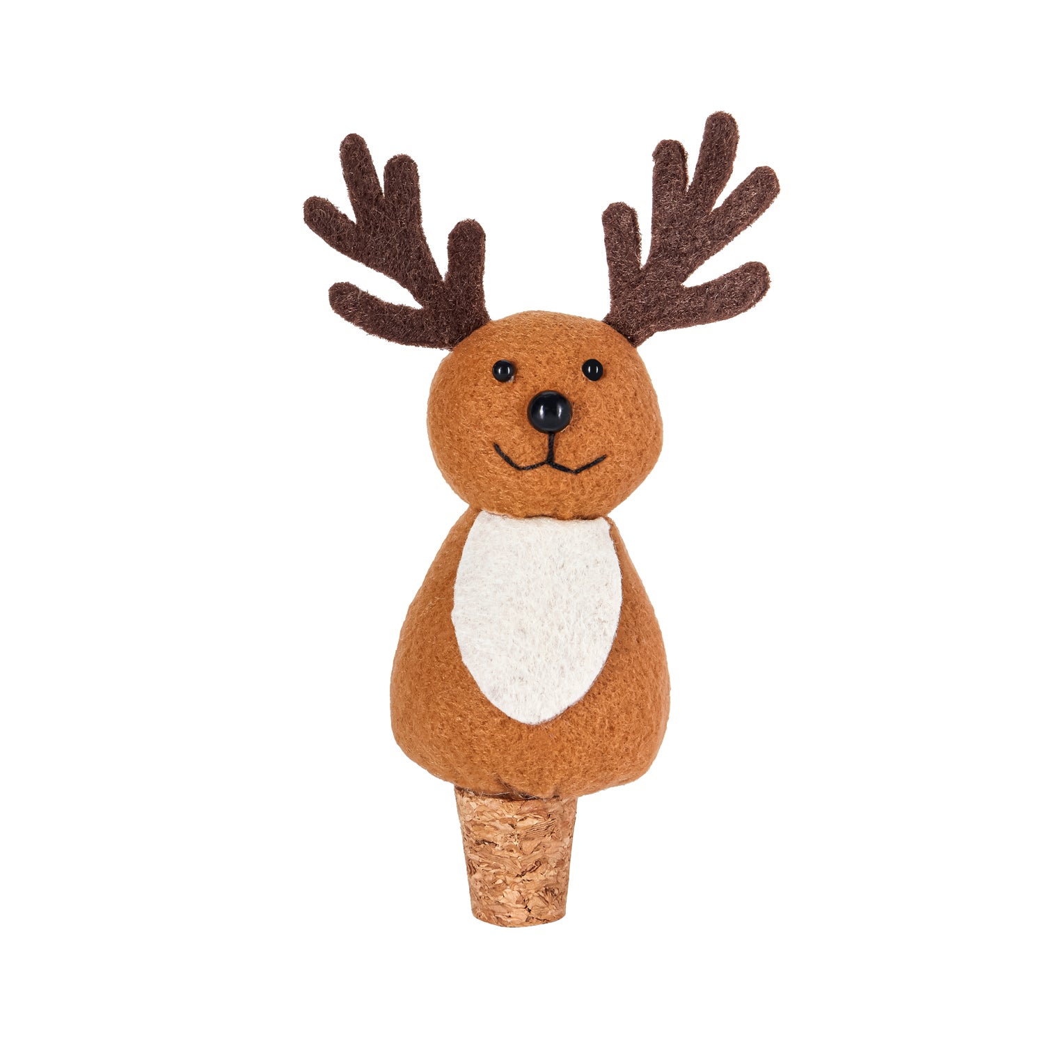 Stemless Wine Glass with Reindeer Cork Wine Stopper Gift Set