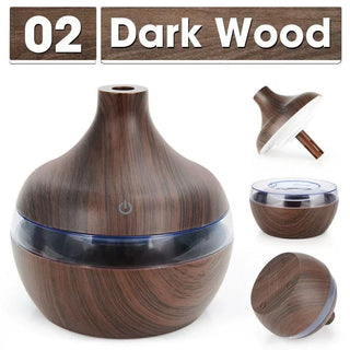 Trendz Mart Home Dark Wood Wood Grain LED Humidifier