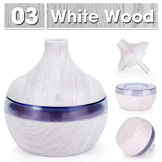 Trendz Mart Home White Wood Wood Grain LED Humidifier