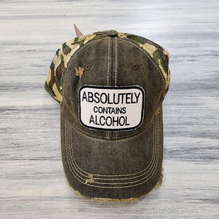 Wild Oates Accessories - Hats Black/Camo Absolutely Contains Alcohol Baseball Hat